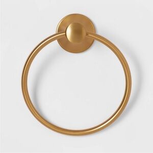 THRESHOLD NWT casual towel ring -brass -stainless steel -wall mounted